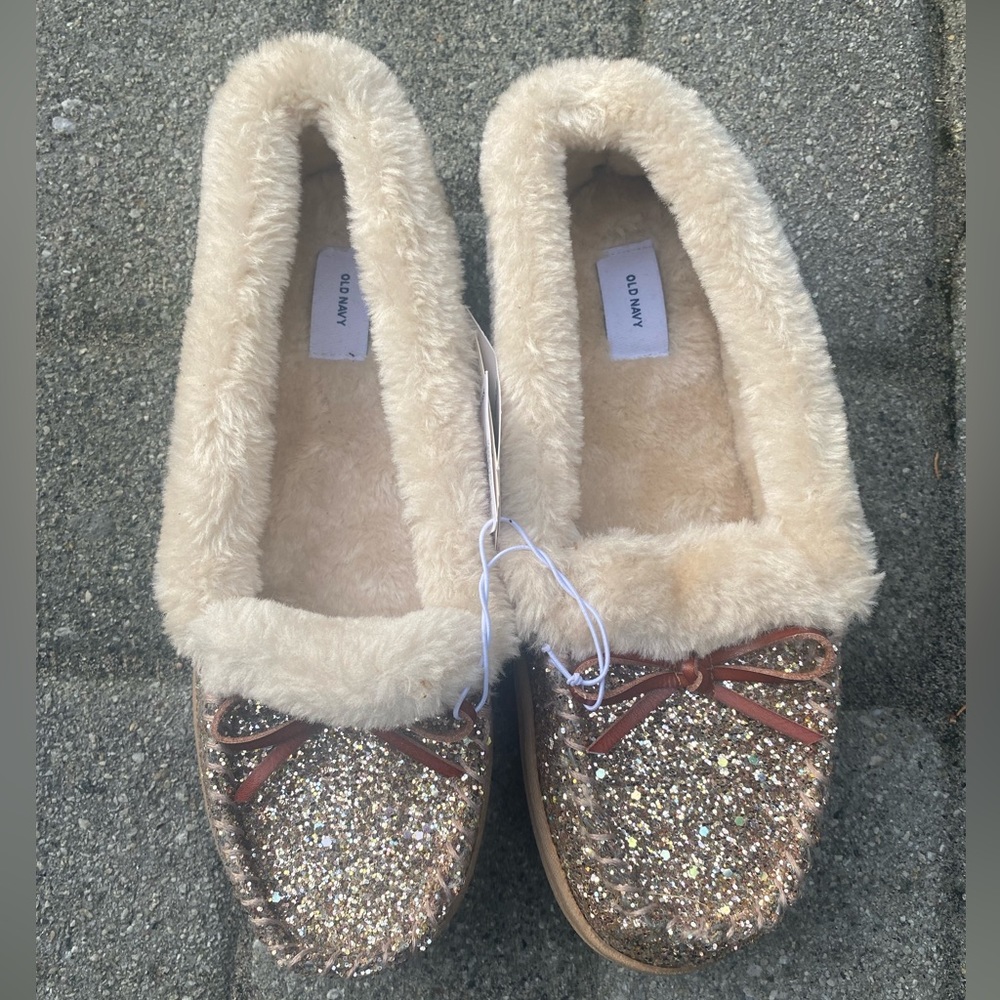 Gold Glitter Slippers